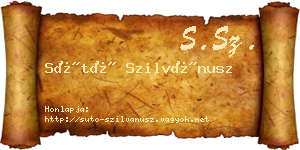 Sütő Szilvánusz névjegykártya